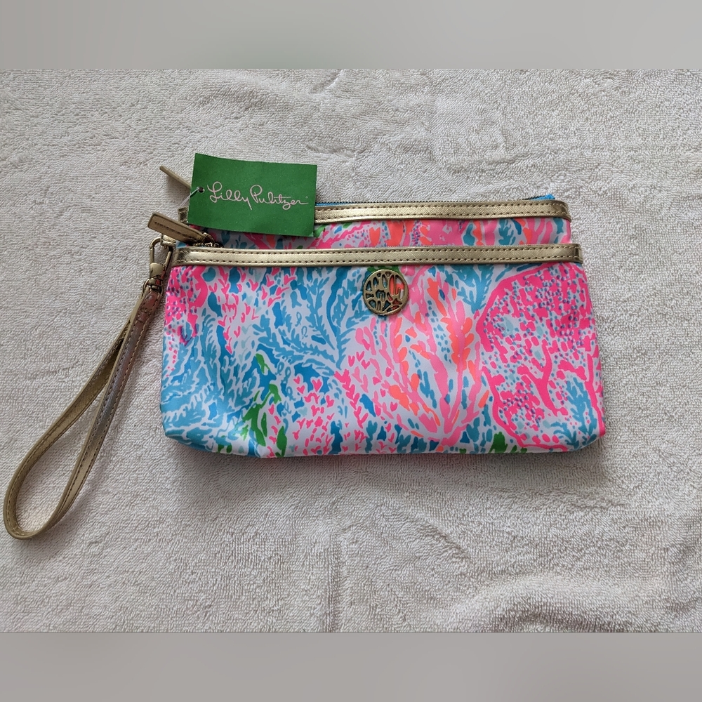 Lilly Pulitzer, double zipper wristlet